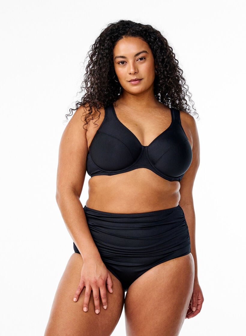 Helt&auml;ckande bikinitopp med bygel, Svart, Model image number 1