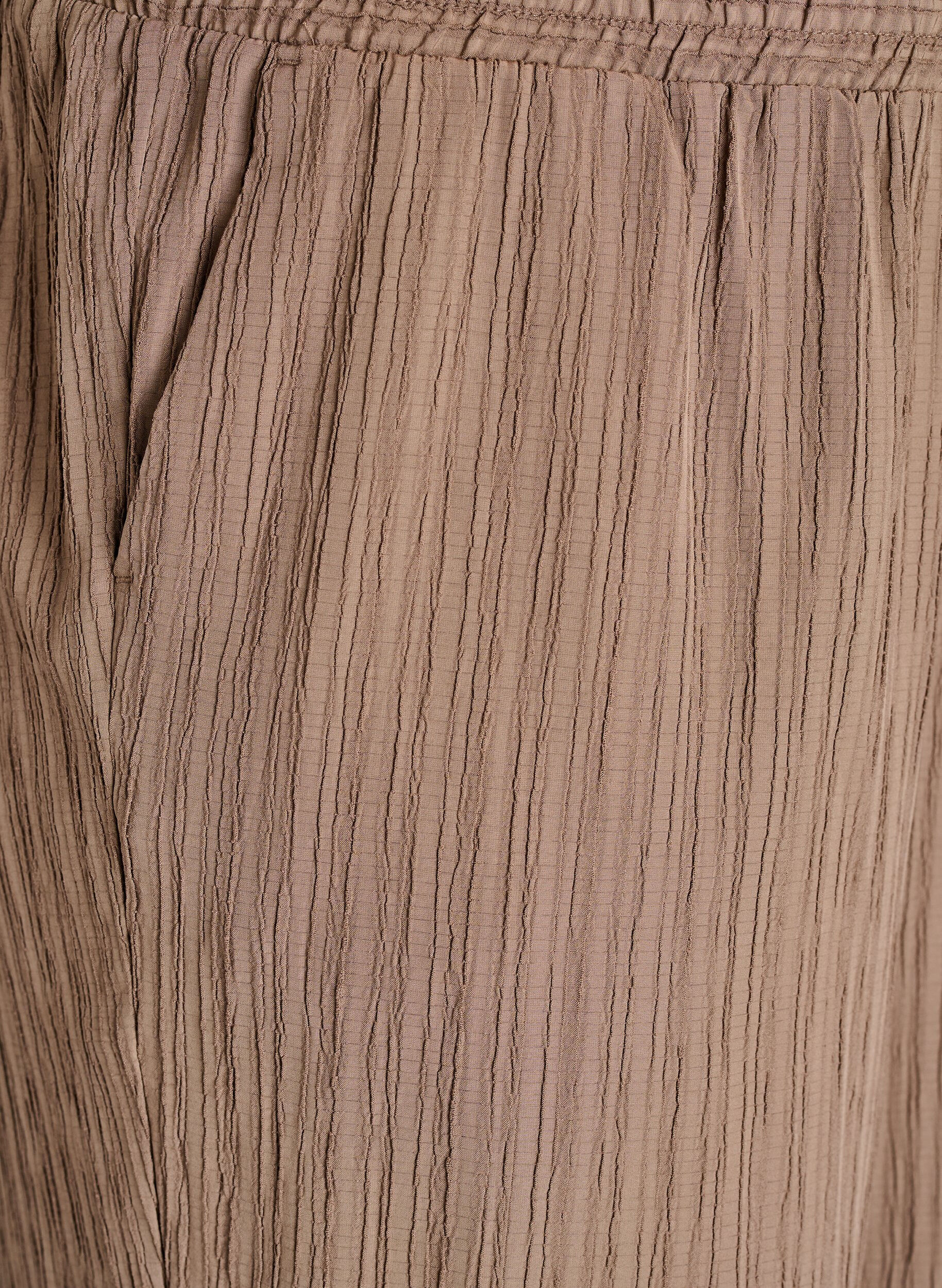 Zizzi FLASH - Byxor med h&ouml;g midja och vida ben, Brun, Packshot image number 2