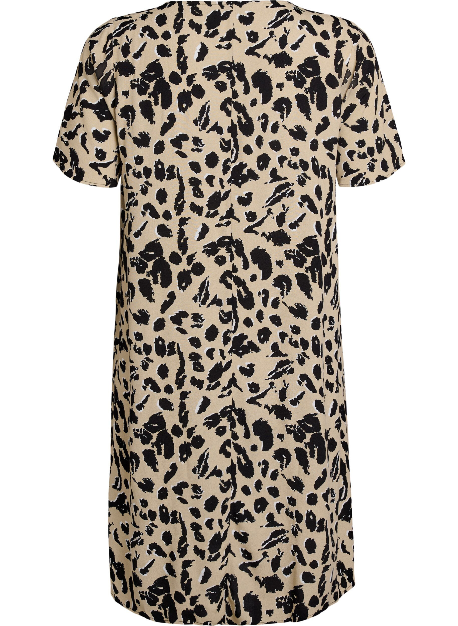 Zizzi A-linjeformad kl&auml;nning i viskos, Beige, Packshot image number 1