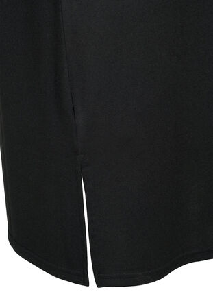 Långärmad jerseyklänning med knappdetaljer, Black, Packshot image number 3