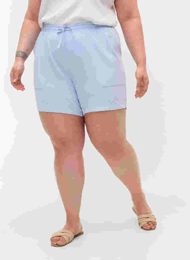 Shorts med lös passform och fickor, Xenon Blue, Model image number 2
