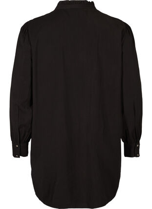 Tunika med knappar och volanger, Black, Packshot image number 1
