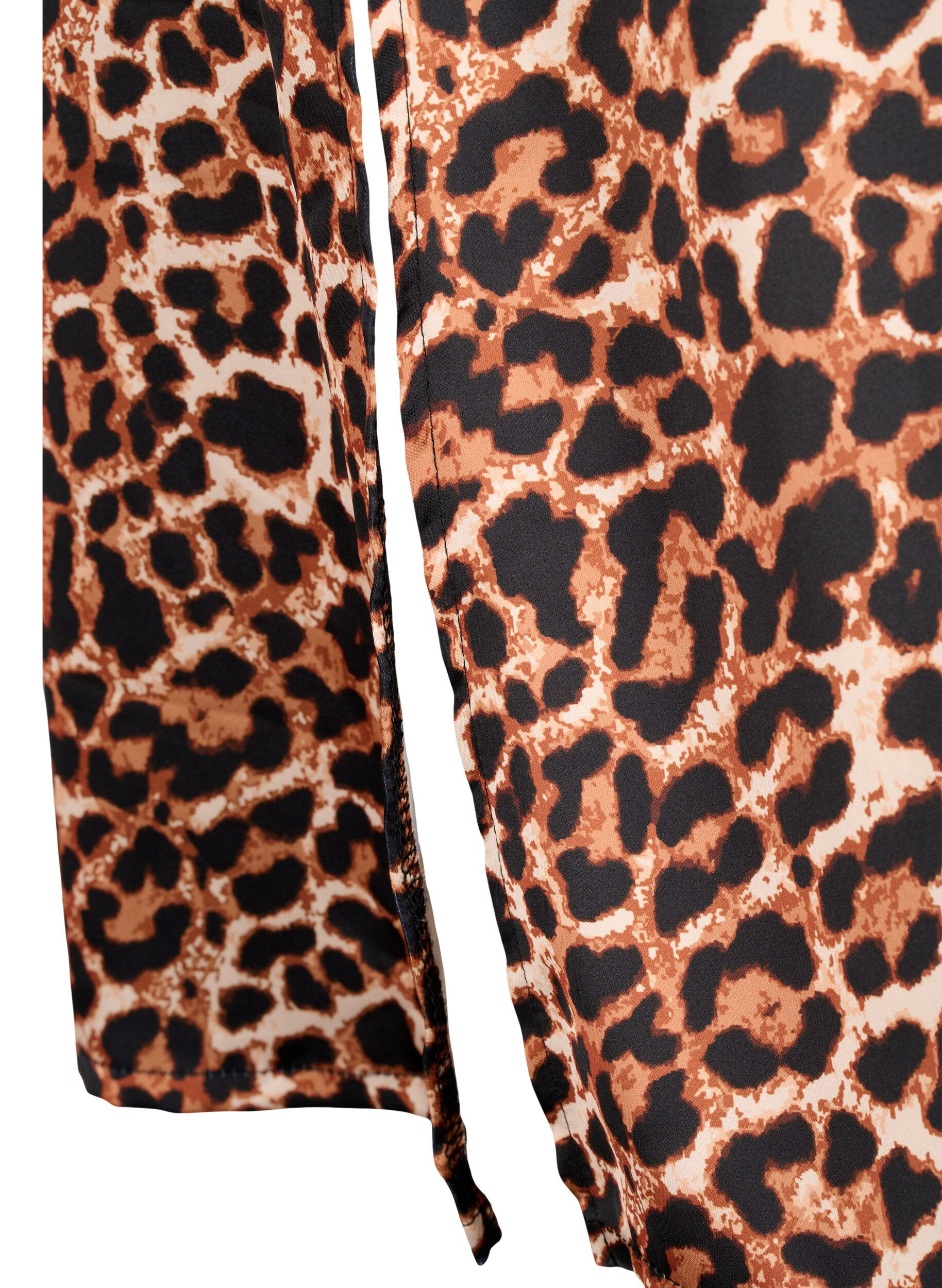 Zizzi Leopardm&ouml;nstrad kjol med slits, Leopard AOP, Packshot image number 3