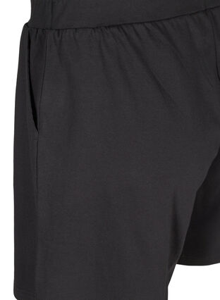 Lösa shorts i bomull med fickor, Black, Packshot image number 3