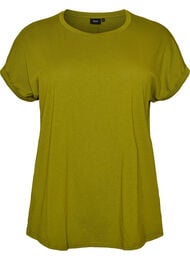 Kort&auml;rmad t-shirt i bomullsmix, Gr&ouml;n