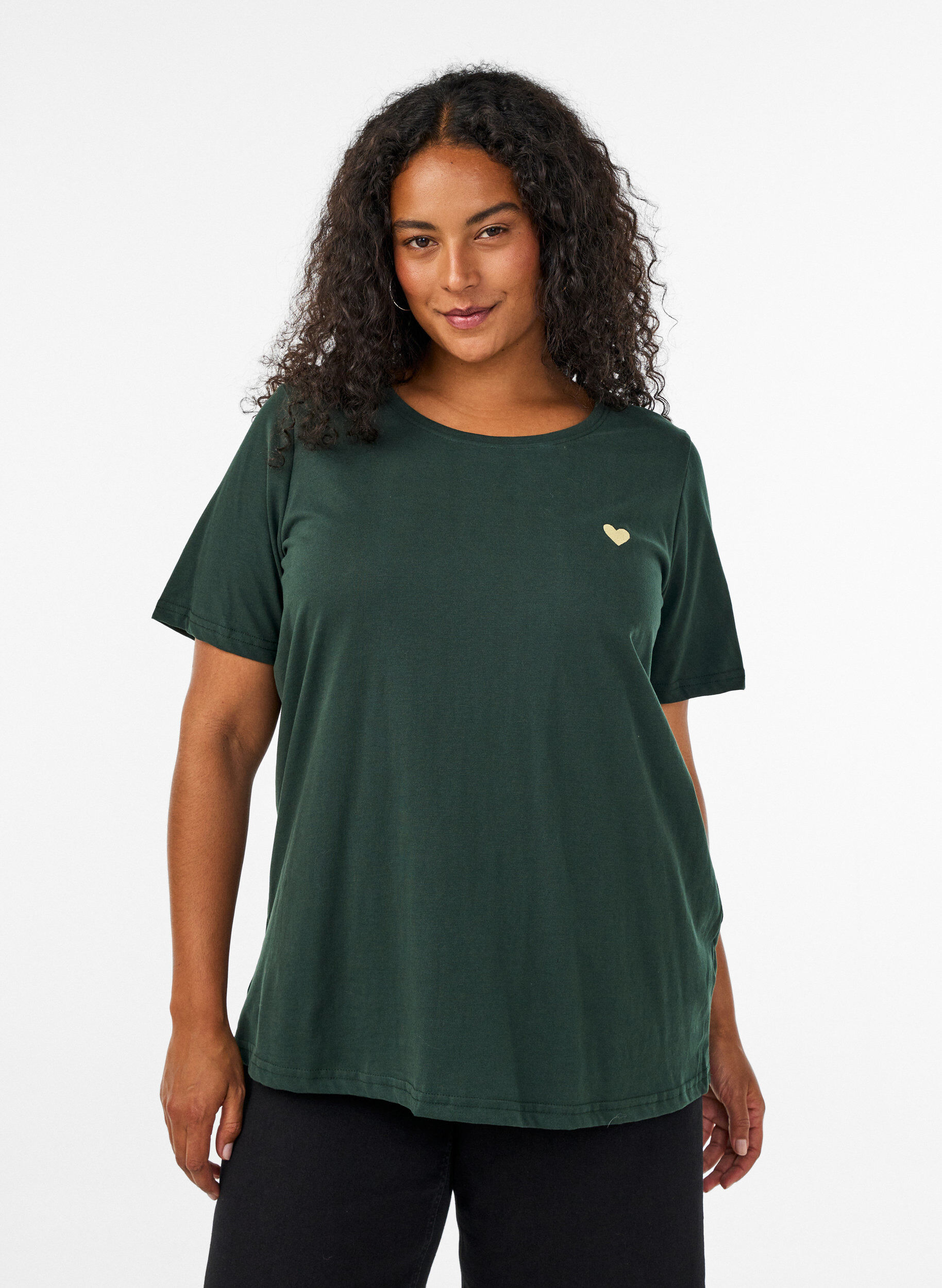 T-shirt med tryck, Gr&ouml;n, Model