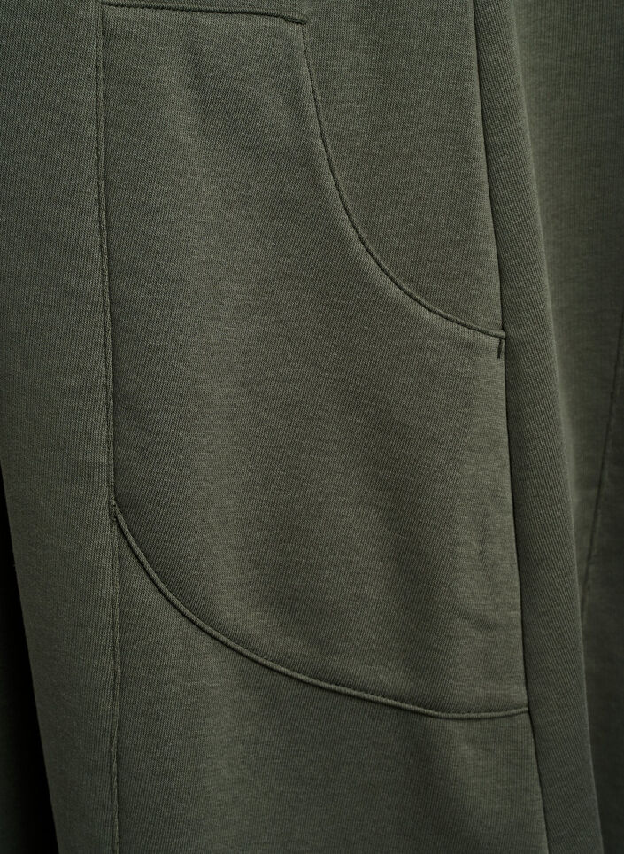 Jerseyklänning med korta ärmar och fickor, Grön, Packshot image number 3