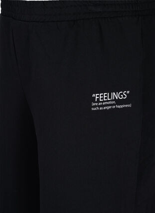Shorts i sweatshirtmaterial med texttryck, Black, Packshot image number 2