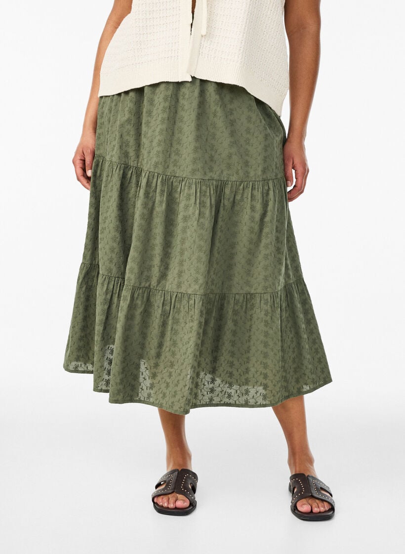 V&auml;st i strukturstickat med knytsk&auml;rp, Vanilla, Model image number 3