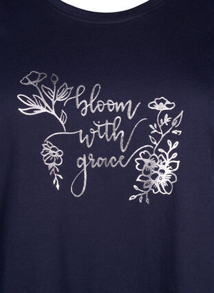 T-shirt från FLASH med tryck, Navy Blazer Bloom, Packshot image number 2