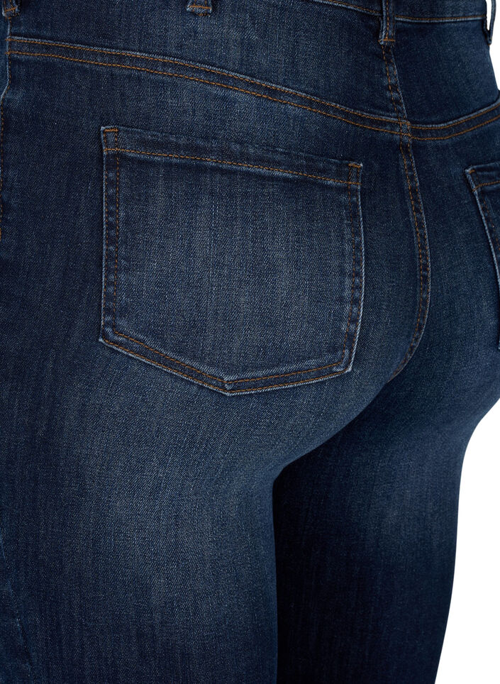 Mycket &aring;tsittande jeans med h&ouml;g midja, Dark Blue, Packshot image number 3