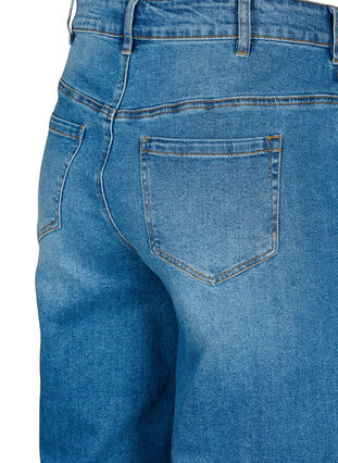 Croppade jeans med vida ben, Blue denim, Packshot image number 3