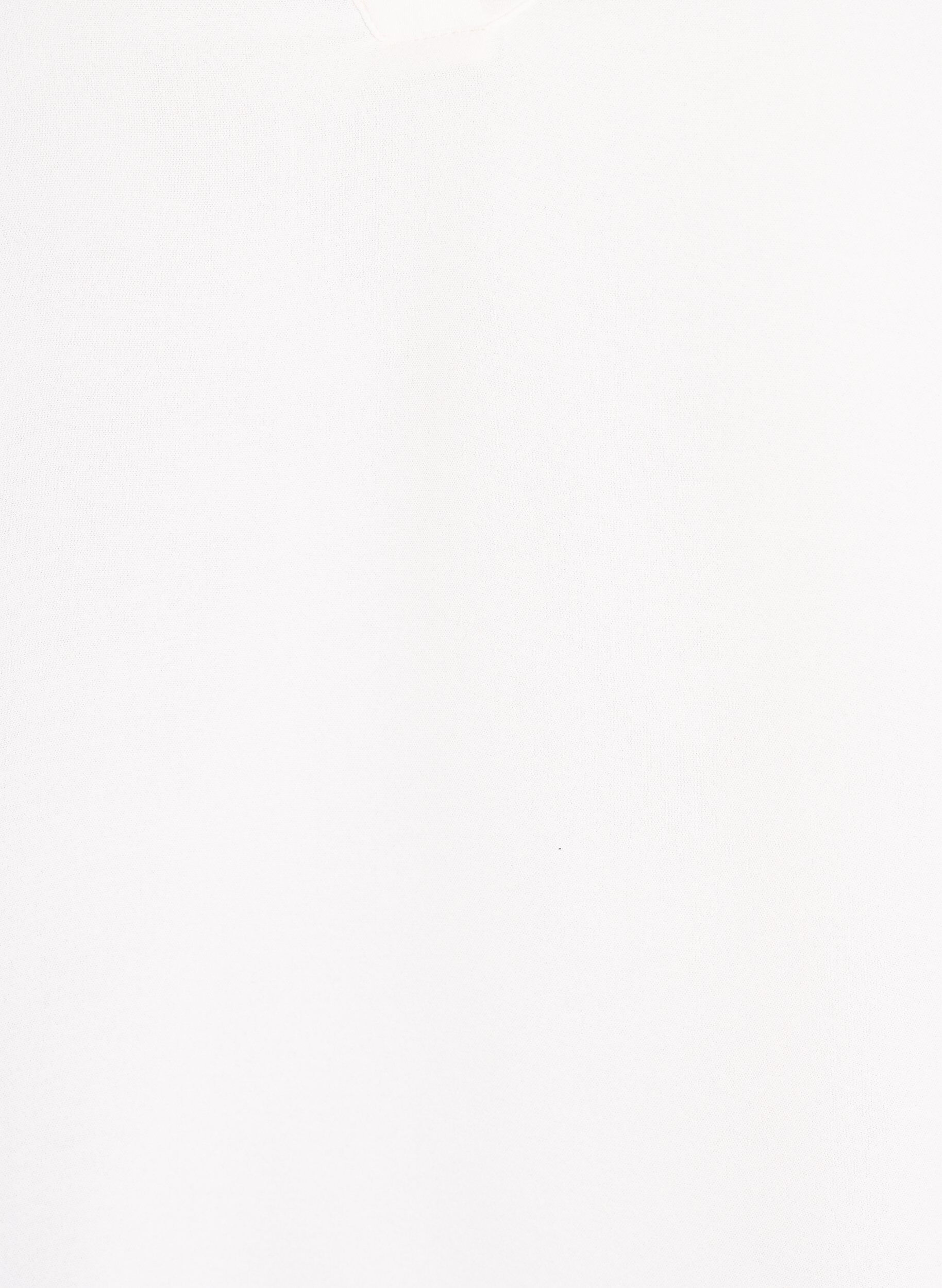 Zizzi Blus med smockade manschetter och v-ringning, Vanilla, Packshot image number 2