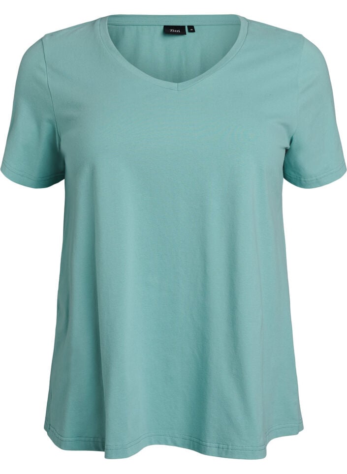 Enf&auml;rgad bas-t-shirt i bomull, Gr&ouml;n, Packshot image number 0