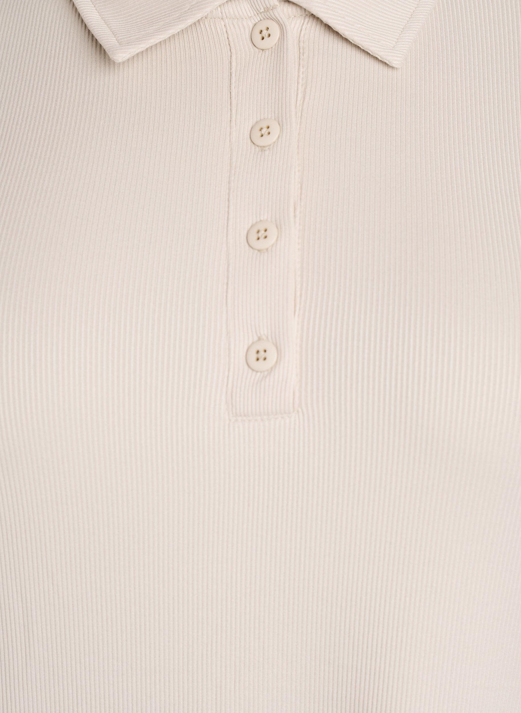 Zizzi Pik&eacute;tr&ouml;ja i mjuk ribb med l&aring;nga &auml;rmar, Beige, Packshot image number 2