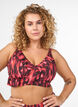 Bikinitopp med m&ouml;nster och volangdetaljer, Rosa, Model image number 0