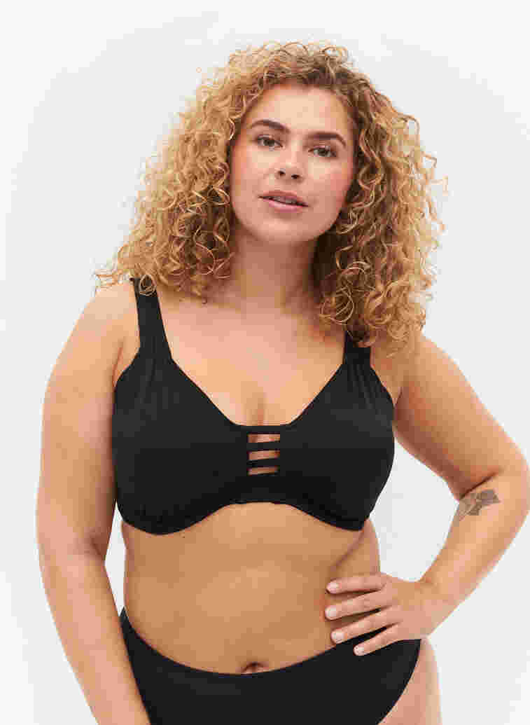 Bikini-bh med byglar och uttagbara inlägg, Black, Model image number 0