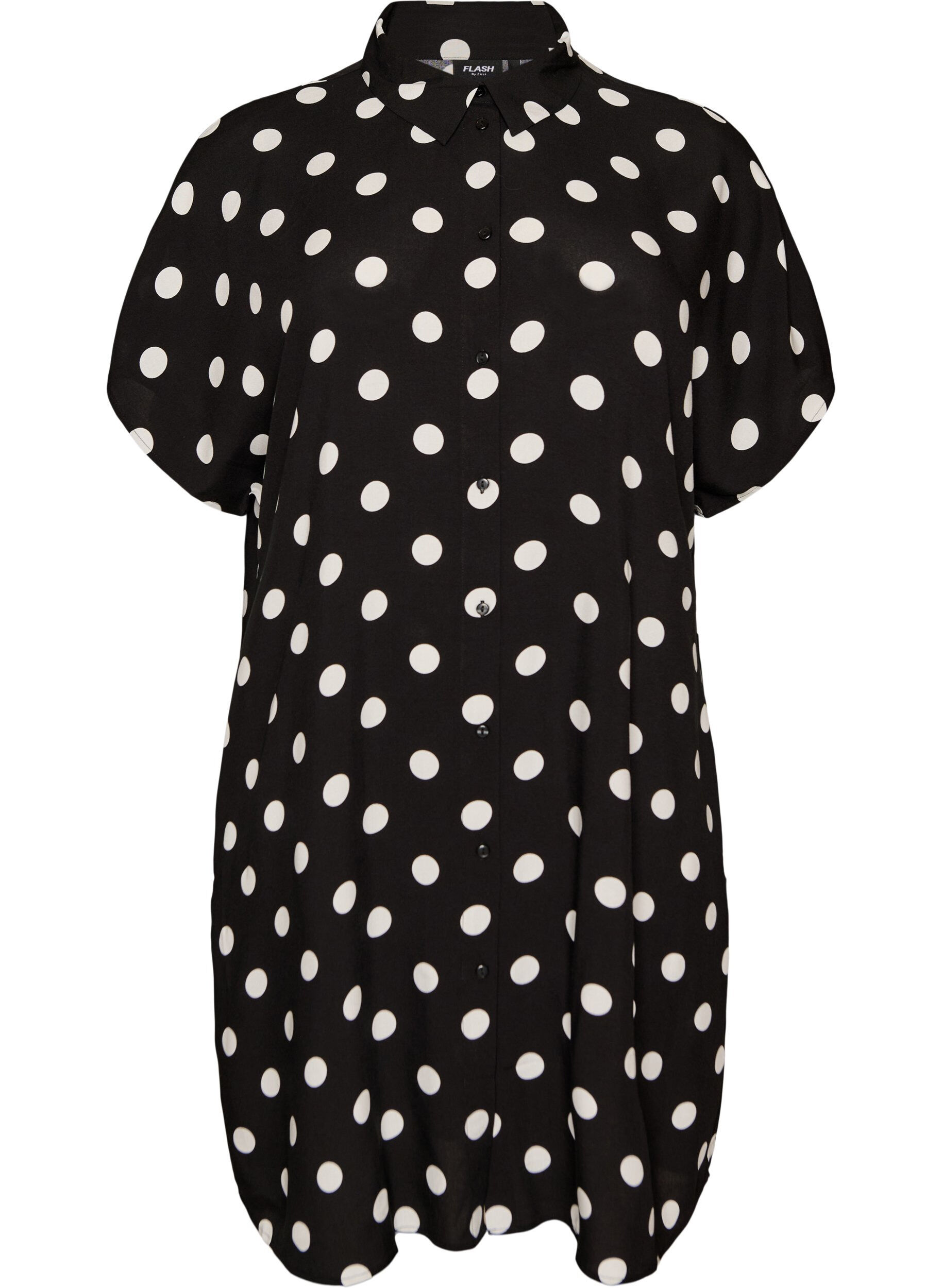 Zizzi L&ouml;s l&aring;ng skjorta i viskos, Vanilla, Packshot image number 0