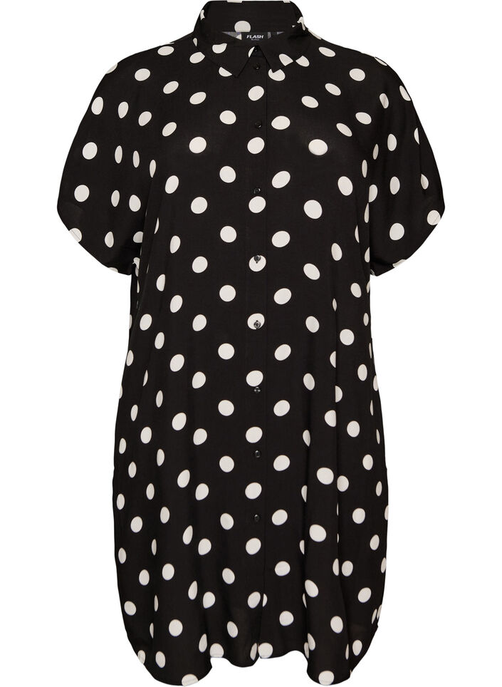 L&ouml;s l&aring;ng skjorta i viskos, Vanilla, Packshot image number 0