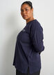 L&aring;ng&auml;rmad blus i jersey med texttryck, Bl&aring;, Model image number 3