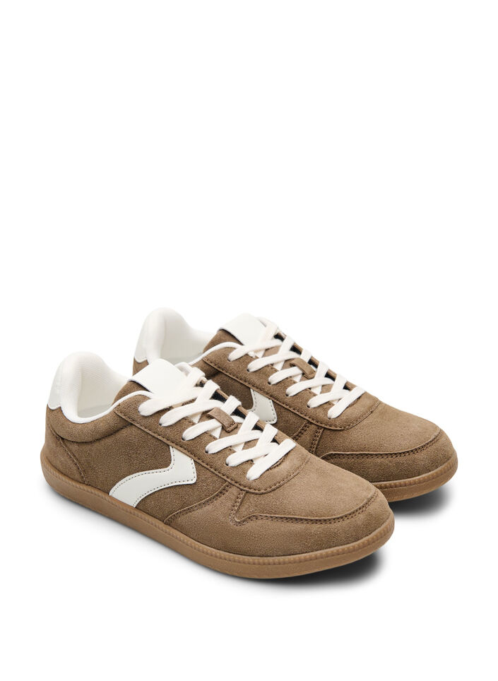 Sneakers i mockaimitation, Brun, Packshot image number 1