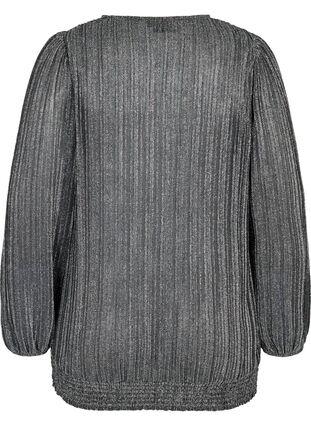 Glittrig tunika med smock, Black w. Silver, Packshot image number 1