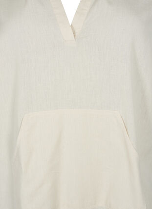 Huvklänning i bomullsblandning med linne, Sandshell, Packshot image number 2