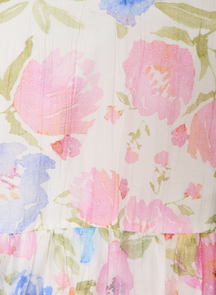 Blus i lyocell med blommigt m&ouml;nster och hj&auml;rtformad ringning, Vit, Packshot image number 2