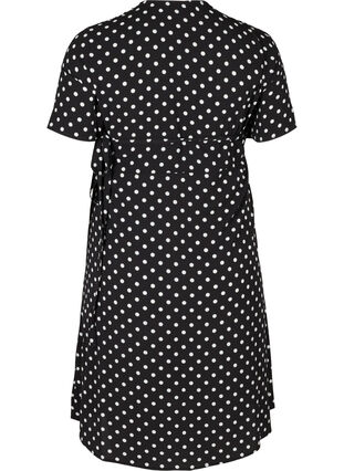 Omlottklänning med korta ärmar, Black w White Dot, Packshot image number 1