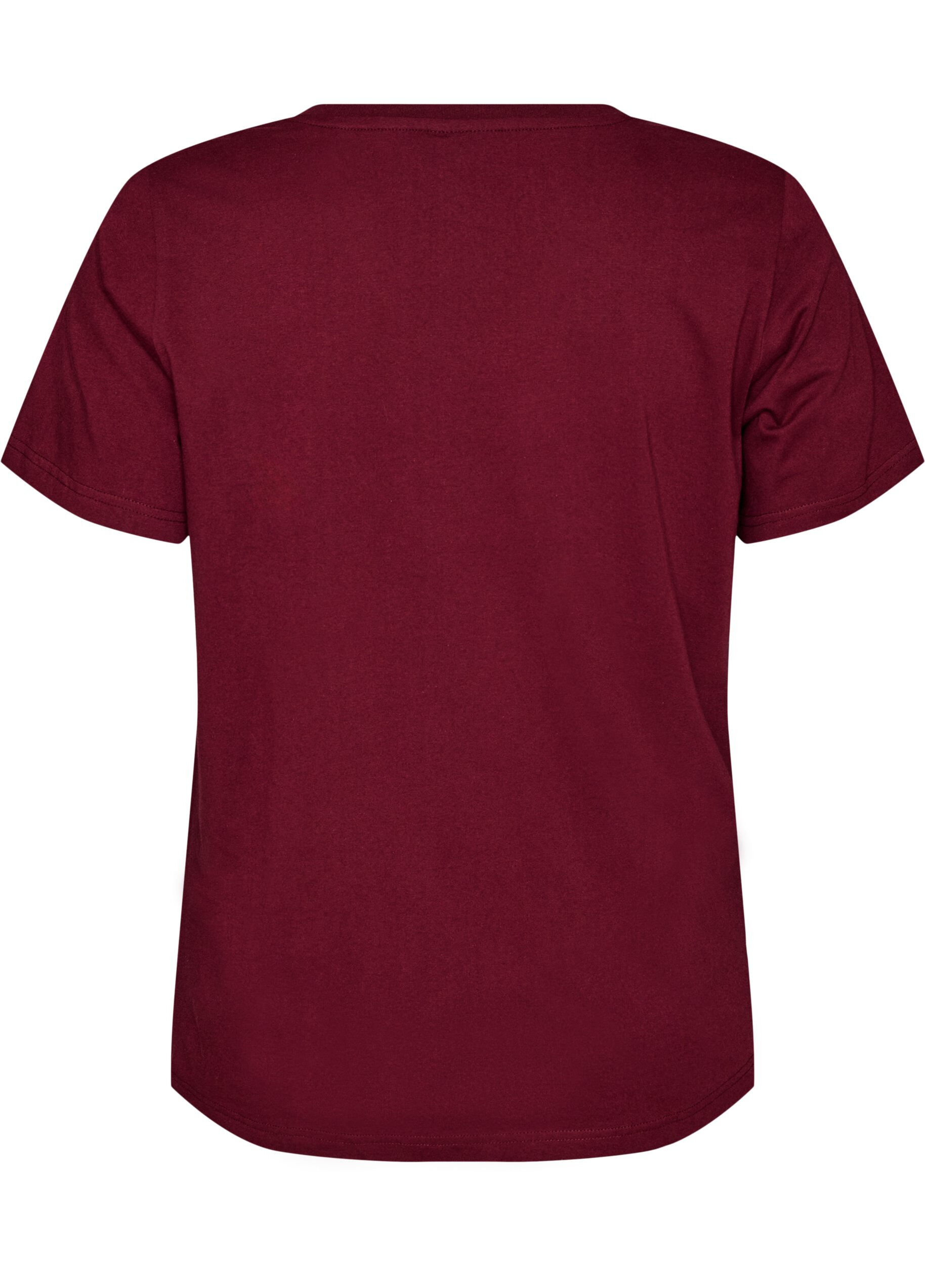 ZizziT-shirt i ekologisk bomull med ett sportigt texttryck, R&ouml;d, Packshot image number 1
