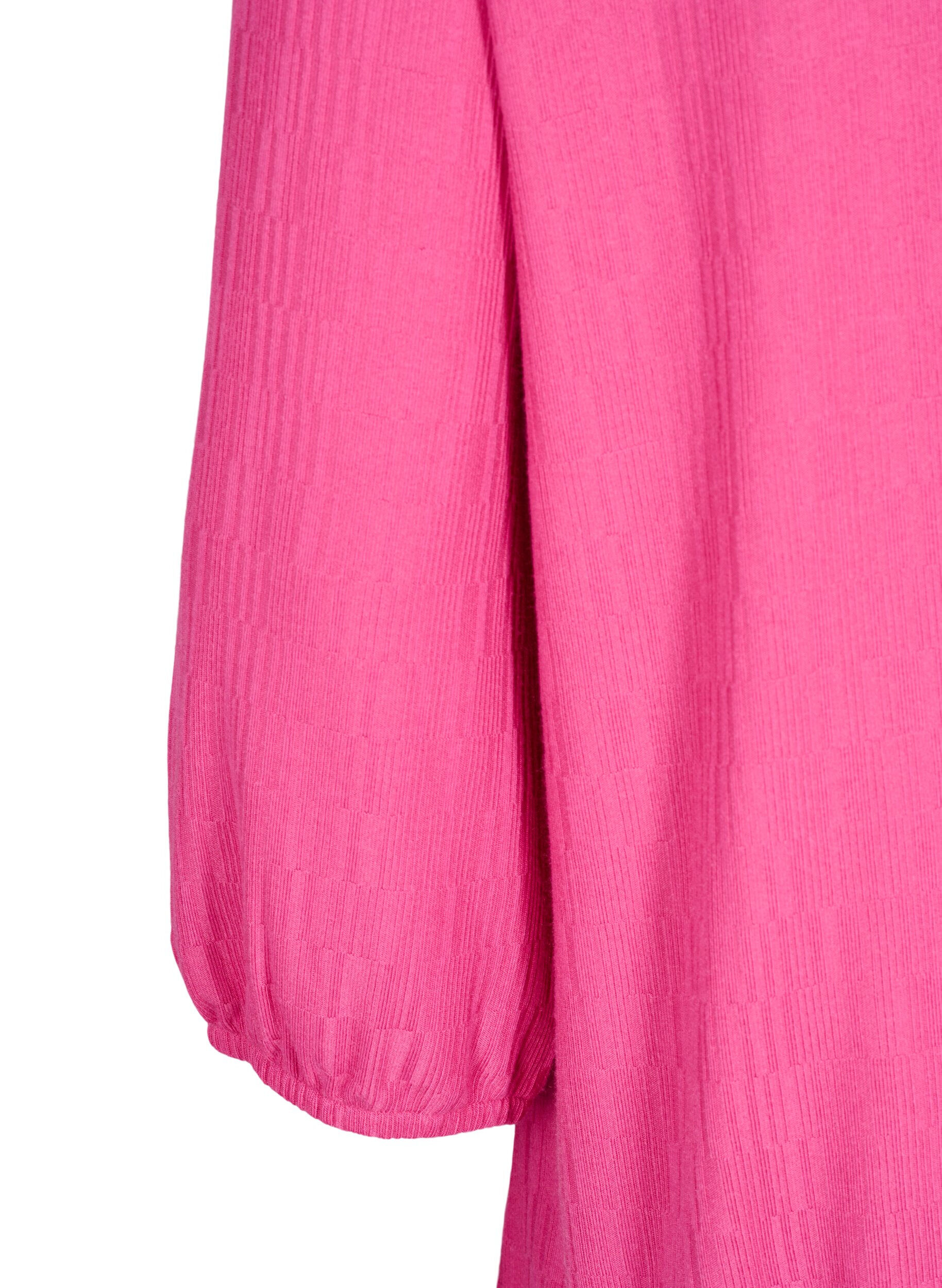ZizziBlus med struktur och 3/4-&auml;rmar, Rosa, Packshot image number 3