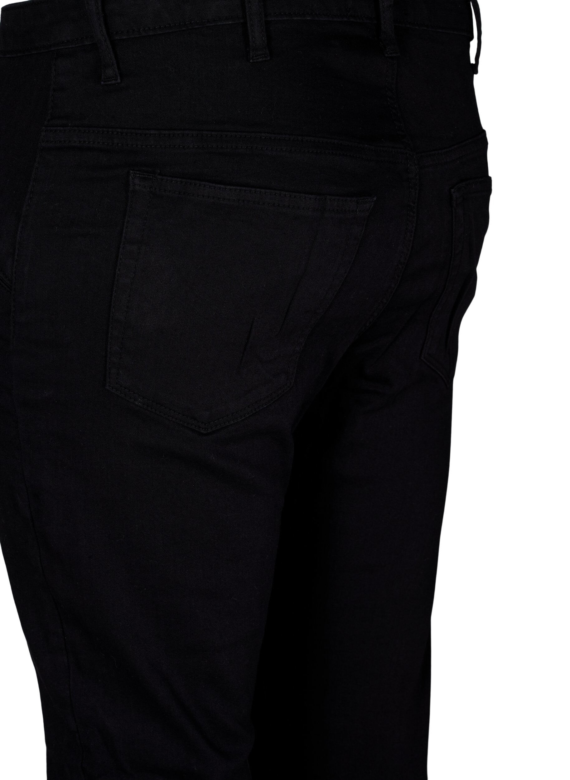 Zizzi Super slim Amy jeans med sn&ouml;rning fram, Black, Packshot image number 3