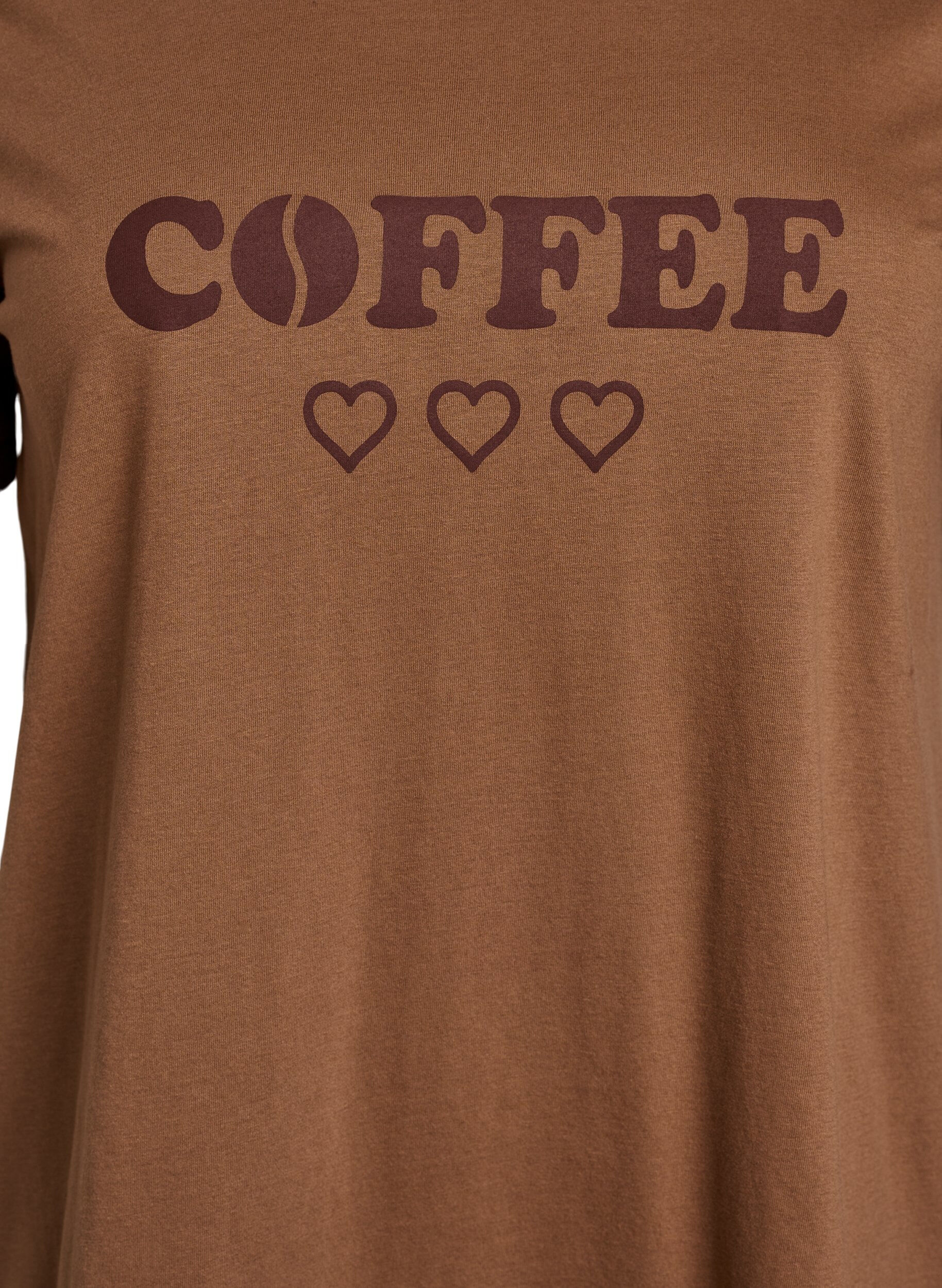 ZizziT-shirt med tryck, Brun, Packshot image number 2