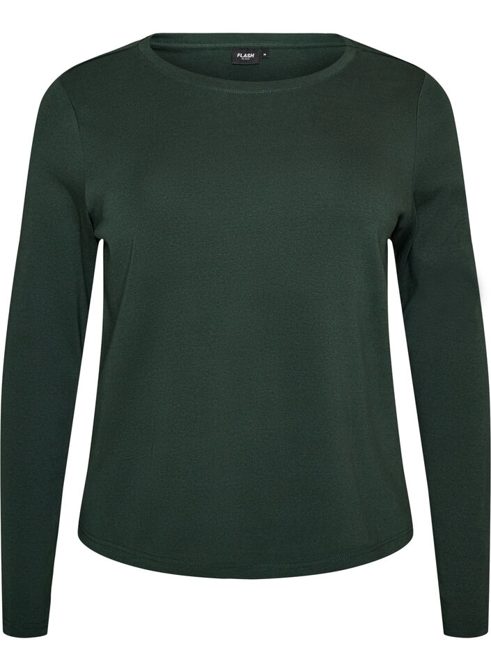 L&aring;ng&auml;rmad bas-T-shirt med rund hals, Gr&ouml;n, Packshot image number 0