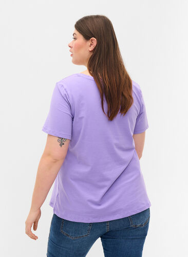 Enfärgad t-shirt i bomull, Paisley Purple, Model image number 1
