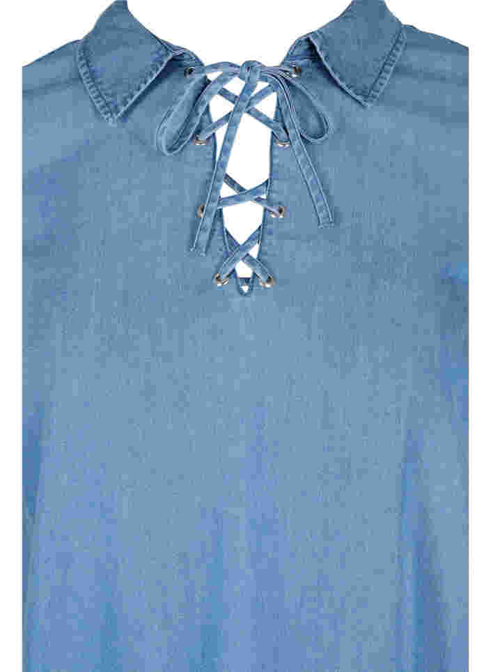Tunika med 3/4-ärmar, Blue denim, Packshot image number 2