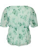 Blus i chiffong med blommor och korta &auml;rmar, Gr&ouml;n, Packshot image number 1
