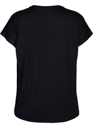 Kortärmad tränings t-shirt med tryck, Black/Sugar Plum, Packshot image number 1