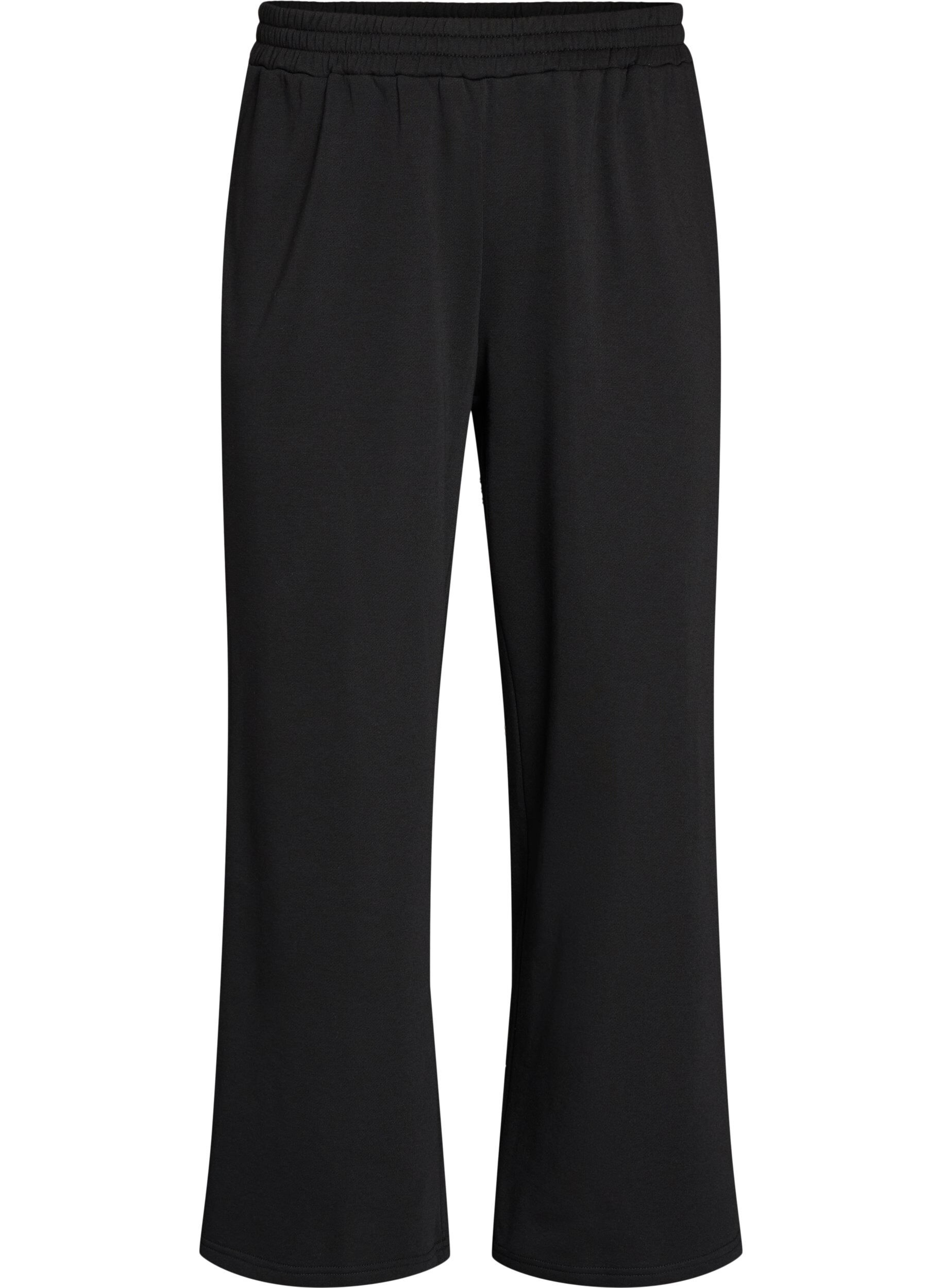 ZizziSweatpants med h&ouml;g midja och vida ben, Svart, Packshot image number 0
