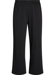 Sweatpants med h&ouml;g midja och vida ben, Svart