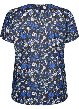 FLASH - t-shirt med blommigt tryck, Black Blue Green AOP, Packshot image number 1