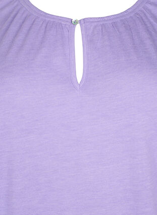 Melange blus med korta ärmar, Violet Tulip Mel., Packshot image number 2