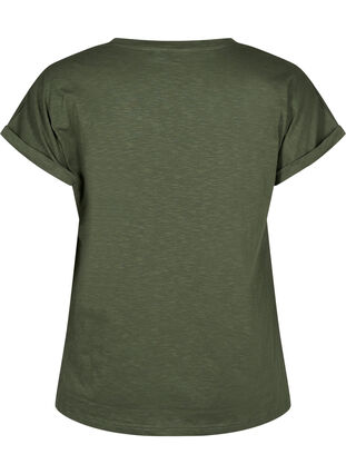 T-shirt med tryck i ekologisk bomull, Thyme w. Black Print, Packshot image number 1