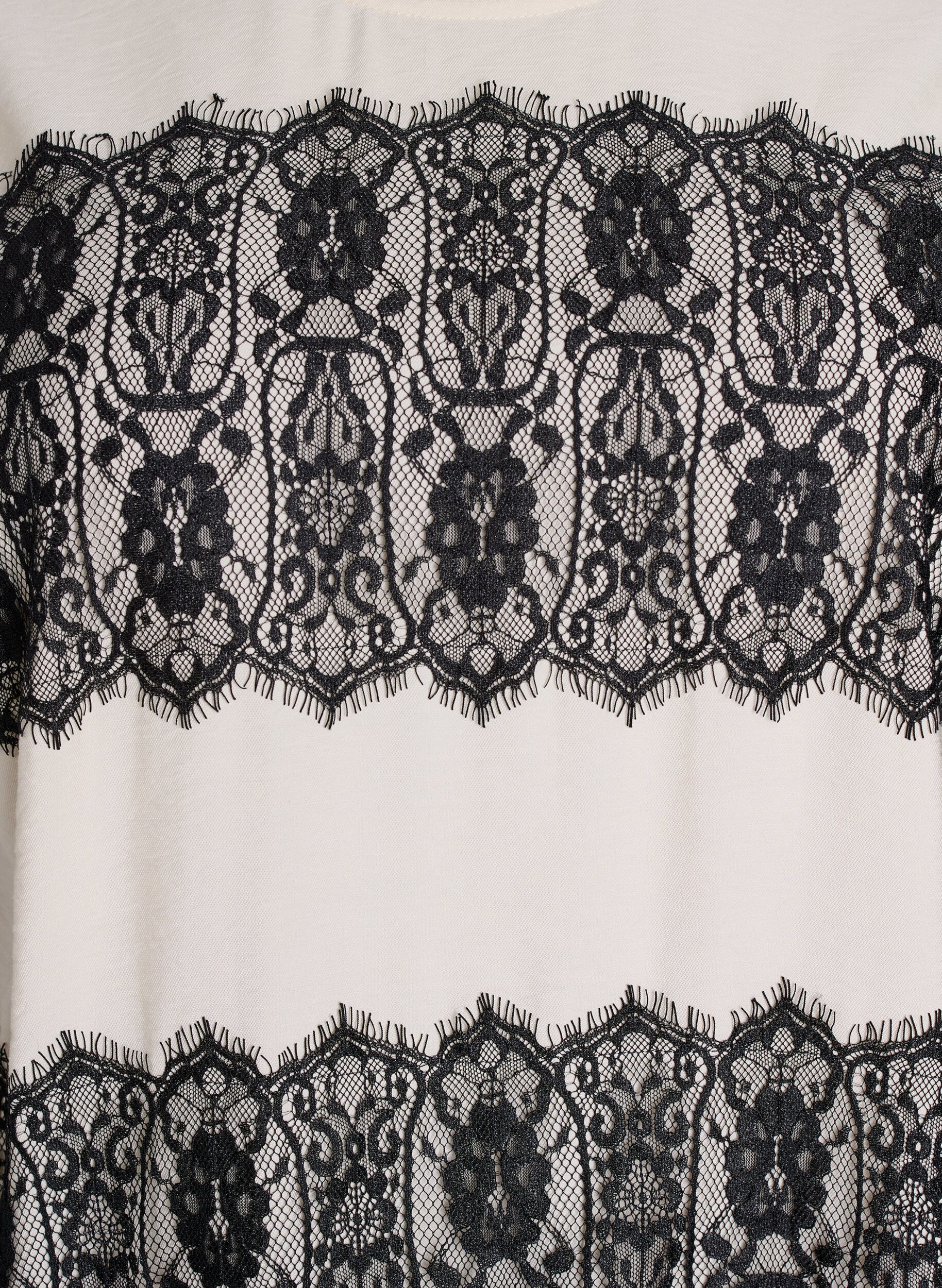 Zizzi Kort kl&auml;nning med kontrasterande spetspaneler, Beige, Packshot image number 2