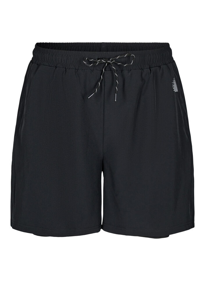 Träningsshorts med innershorts, Svart, Packshot image number 0