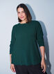 Texturerad blus med v&aring;giga kanter, Gr&ouml;n, Model image number 0