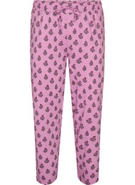 Pyjamasbyxor i bomull med h&ouml;g midja, Rosa