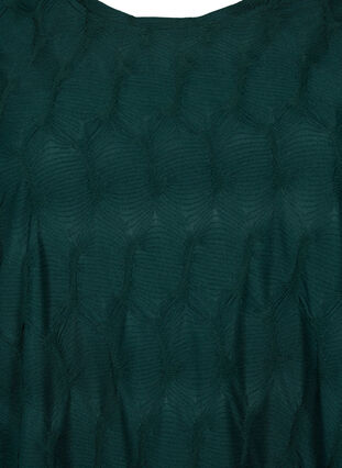 FLASH - Klänning med textur och 3/4 ärmar, Scarab, Packshot image number 2