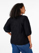Blus med struktur och 3/4-&auml;rmar, Svart, Model image number 2