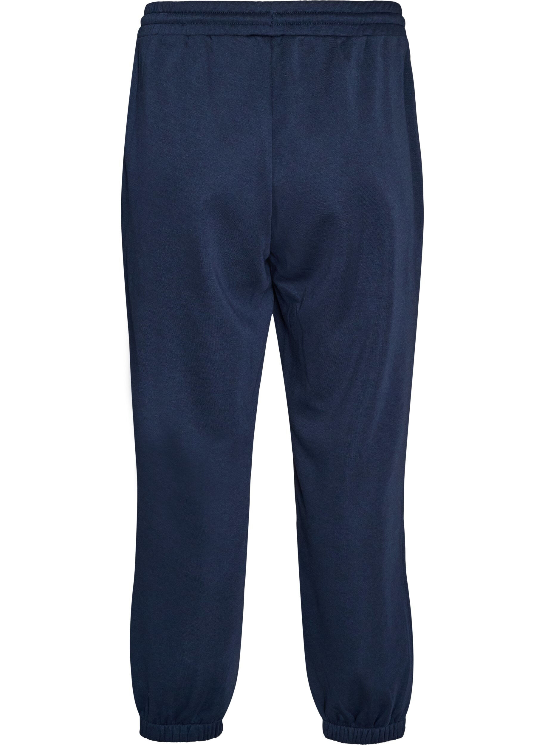 ZizziSweatpants med h&ouml;g midja och dragsko, Bl&aring;, Packshot image number 1